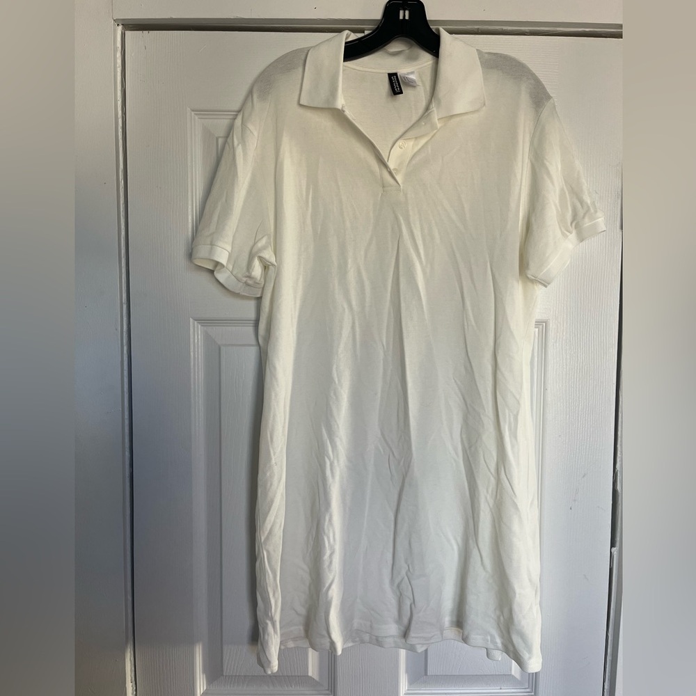 H&M White Polo Shirt Dress
